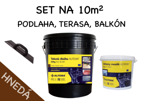 SET NA 10m2 - (25kg)  1x Tekutá dlažba ALF BL100 20 kg hnedá