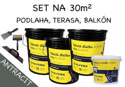 SET NA 30m2 - (65kg)  3x Tekutá dlažba ALF BL100 20 kg antracit